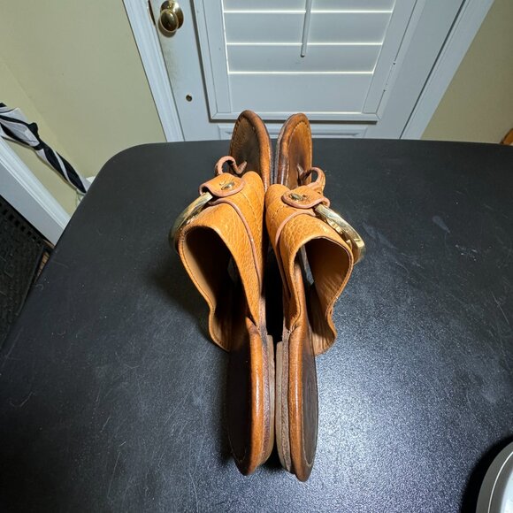 Tory Burch size 10 amanda tan leather sandal slippers - Picture 9 of 12